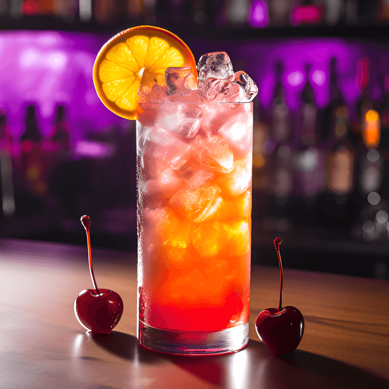 Purple Mother Fucker Cocktail Recette - Le Purple Mother Fucker est un cocktail doux et acidulé avec du punch. L’association de la préparation aigre-douce, du soda et des divers spiritueux crée une saveur unique à la fois fruitée et puissante. La douceur de la grenadine et l’acidité de la préparation aigre-douce équilibrent les fortes saveurs d’alcool, ce qui en fait une boisson étonnamment douce.
