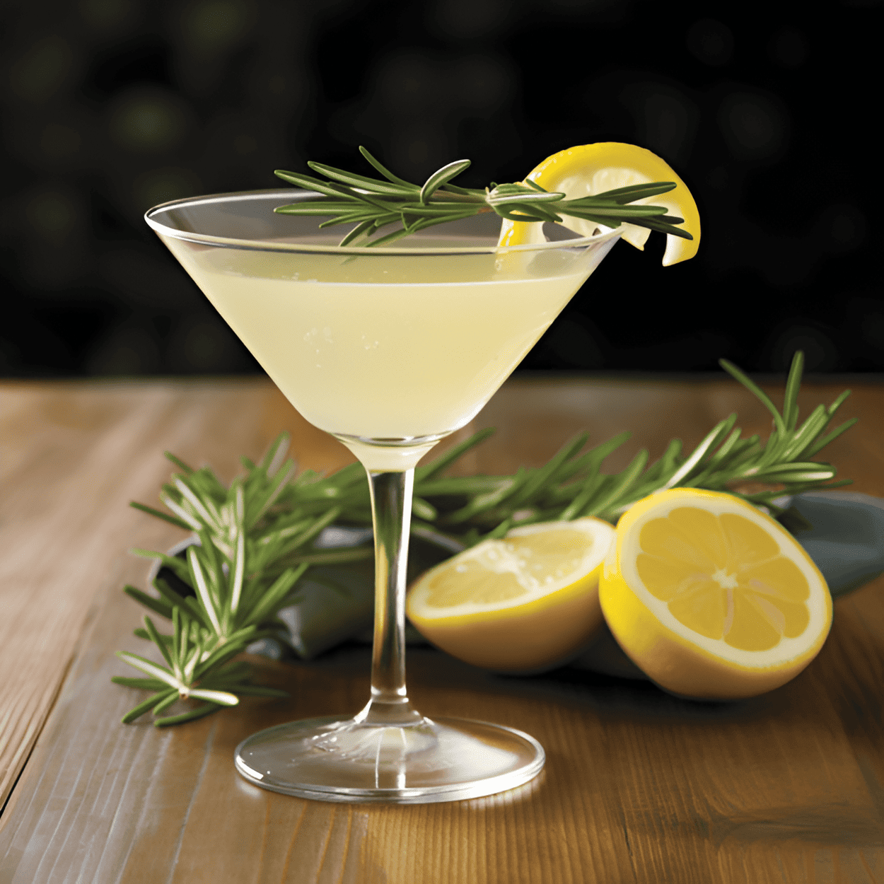 Rosemary Lemon Martini Cocktail Recipe - The Rosemary Lemon Martini is a delightful blend of sweet, sour, and herbal flavors. The tartness of the lemon is balanced by the subtle sweetness of the simple syrup, while the rosemary adds a refreshing, earthy undertone. The gin base provides a strong, smooth backbone, making this a well-rounded, sophisticated cocktail.