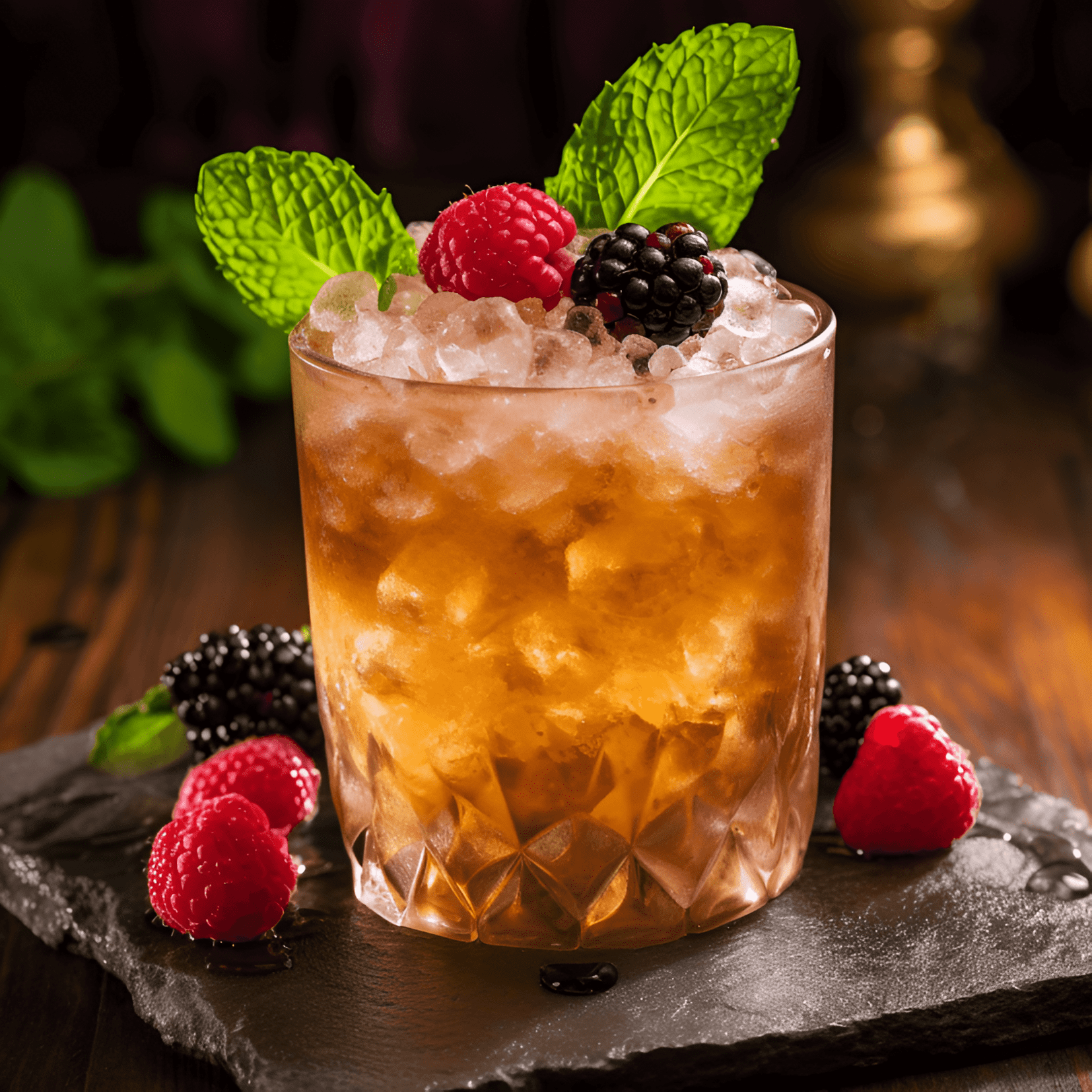 The Sherry Cobbler has a refreshing, fruity, and slightly sweet taste with a hint of nuttiness from the sherry. The citrus notes from the orange and lemon add a pleasant tartness, while the sugar and crushed ice create a smooth and well-balanced flavor.