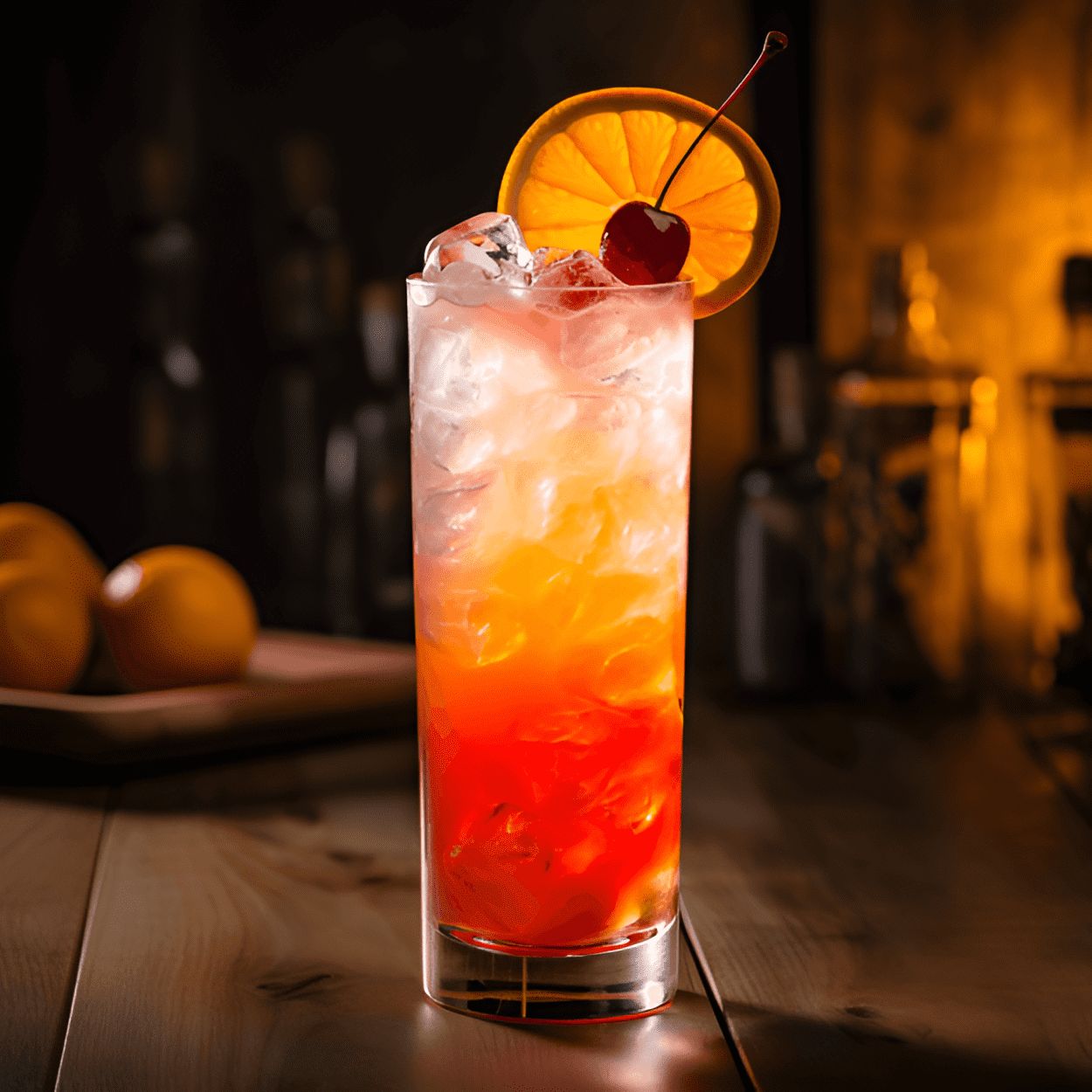 The Soju Sunrise is a fruity, sweet, and slightly tangy cocktail with a hint of tartness from the grenadine. It is light and refreshing, making it perfect for warm weather or as a palate cleanser between heavier drinks.