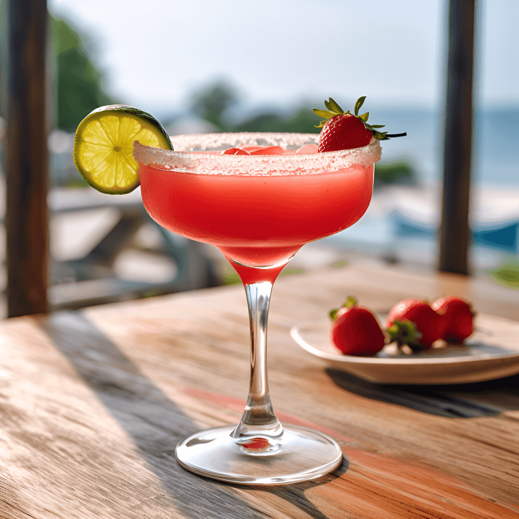 Strawberry Margarita Cocktail Recipe - The Strawberry Margarita has a sweet and tangy taste, with a hint of tartness from the lime juice. The fresh strawberries add a fruity and refreshing flavor, while the tequila provides a subtle warmth and kick.