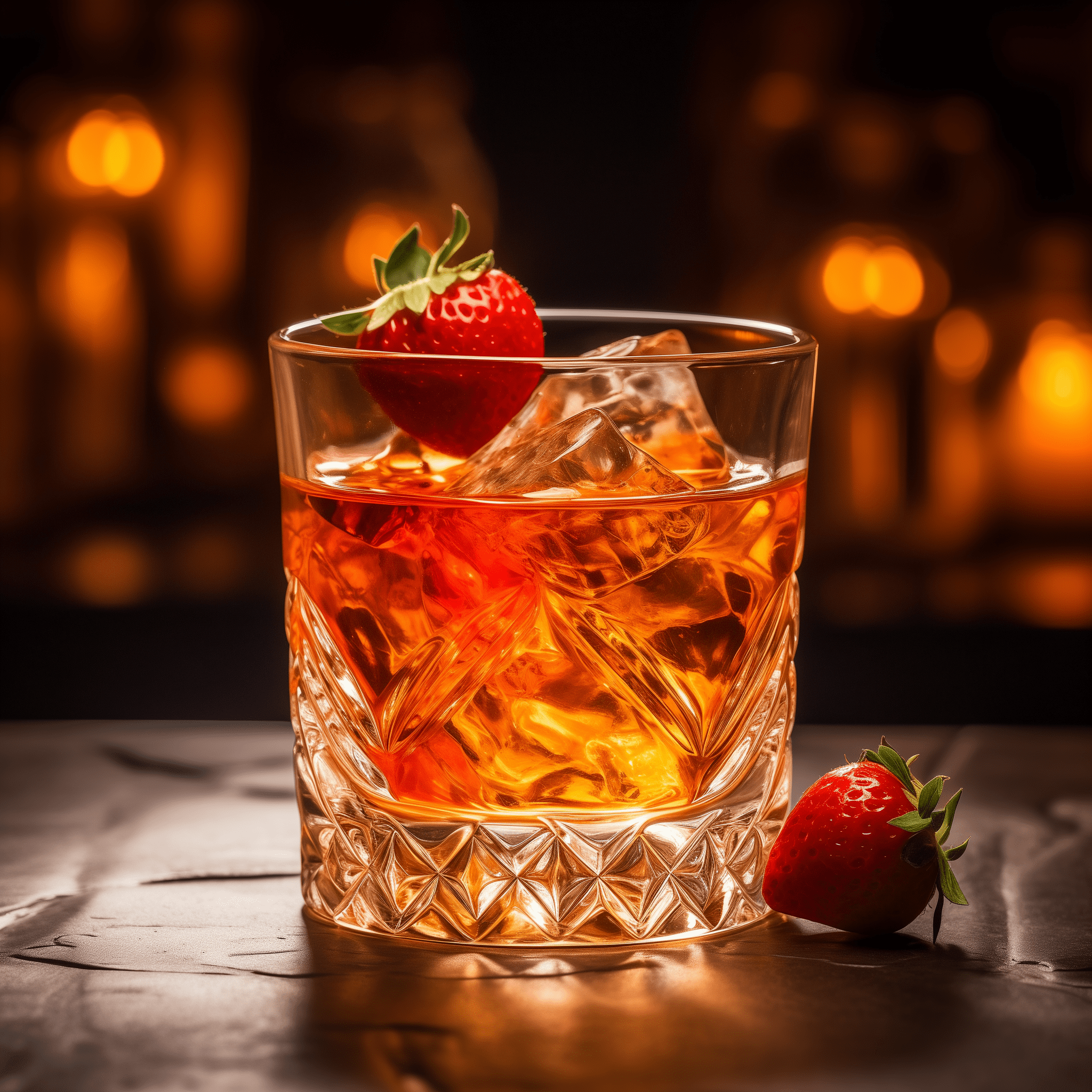 Strawberry Old Fashioned Cocktail Recipe - The Strawberry Old Fashioned is a harmonious blend of sweet, tart, and bitter flavors. The muddled strawberries add a fresh and fruity dimension, while the bourbon provides a smooth, vanilla-caramel undertone with a hint of oak. The bitters balance the sweetness, adding depth and complexity.