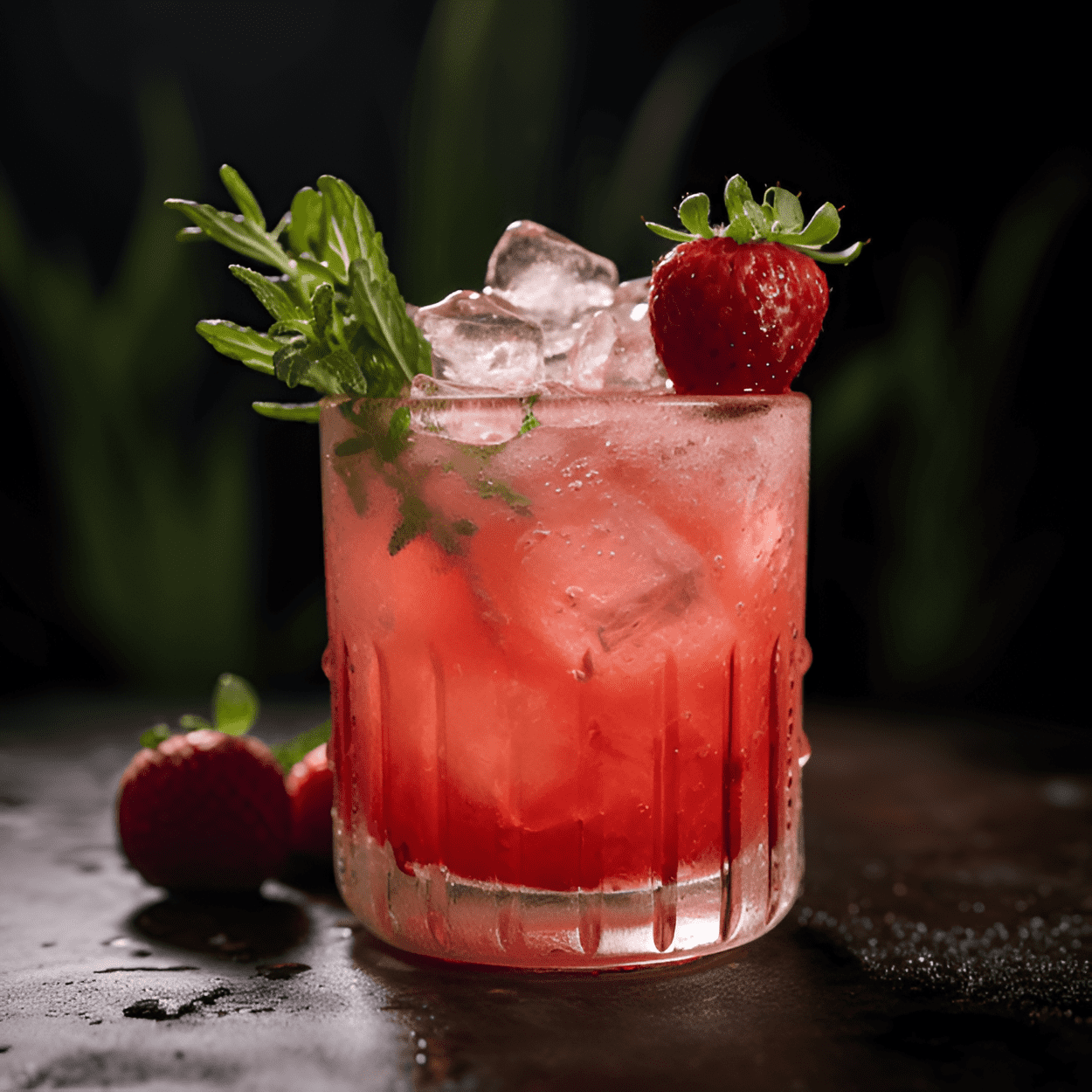 Strawberry-Thyme Bramble Cóctel Receta - El Strawberry-Thyme Bramble es un cóctel bellamente equilibrado. La dulzura de las fresas se combina perfectamente con la acidez del limón, mientras que el tomillo añade una sutil nota terrosa. La ginebra proporciona una base fuerte y crujiente, haciendo de este cóctel una bebida refrescante, pero compleja.