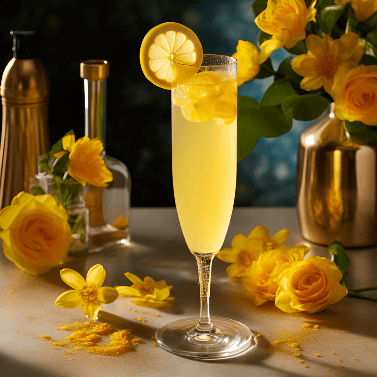 Sunflower Cocktail Recipe - The Sunflower cocktail is a harmonious blend of sweet, sour, and floral notes. The citrusy tang of the lemon juice is beautifully balanced by the sweetness of the elderflower liqueur, while the gin adds a refreshing kick. The taste is light, refreshing, and pleasantly sweet.