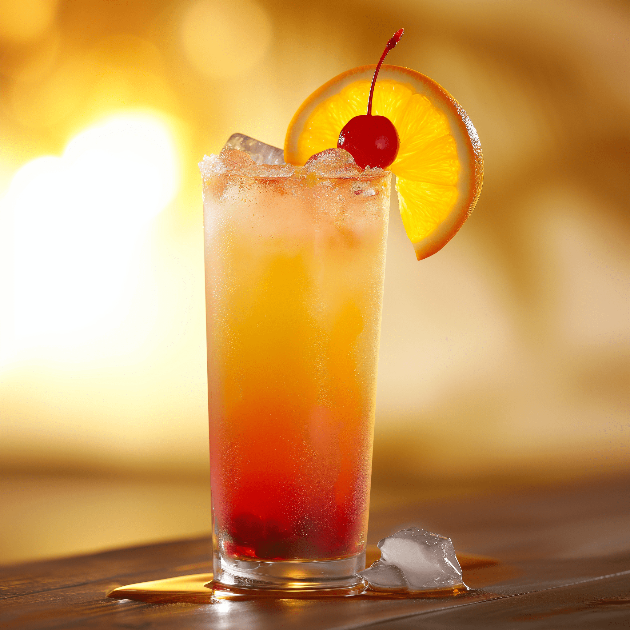 Sunrise Mocktail Receta - El Sunrise Mocktail tiene un perfil de sabor dulce y picante, con la frescura del jugo de naranja y la acidez de la granadina creando un equilibrio delicioso. La bebida es ligera y afrutada, con una complejidad sutil que proviene de la estratificación de sabores.