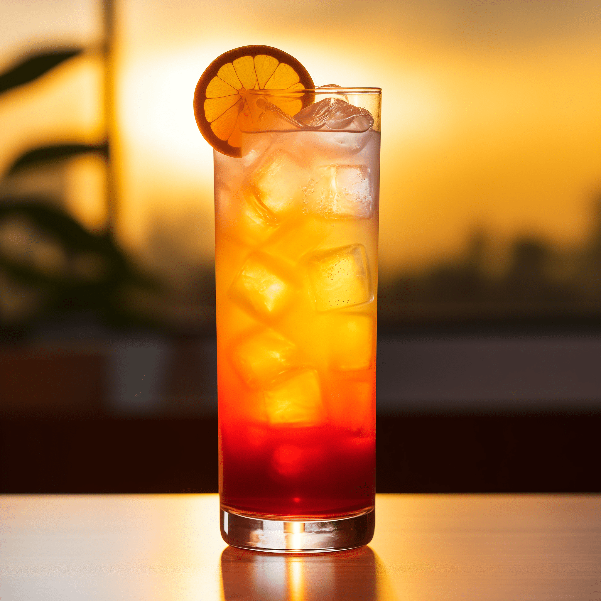 Sunset in Paradise Cóctel Receta - El sabor de Sunset in Paradise es una mezcla armoniosa de sabores dulces y ácidos. Es una mezcla refrescante y afrutada con un toque de cítricos y un final suave y aterciopelado.