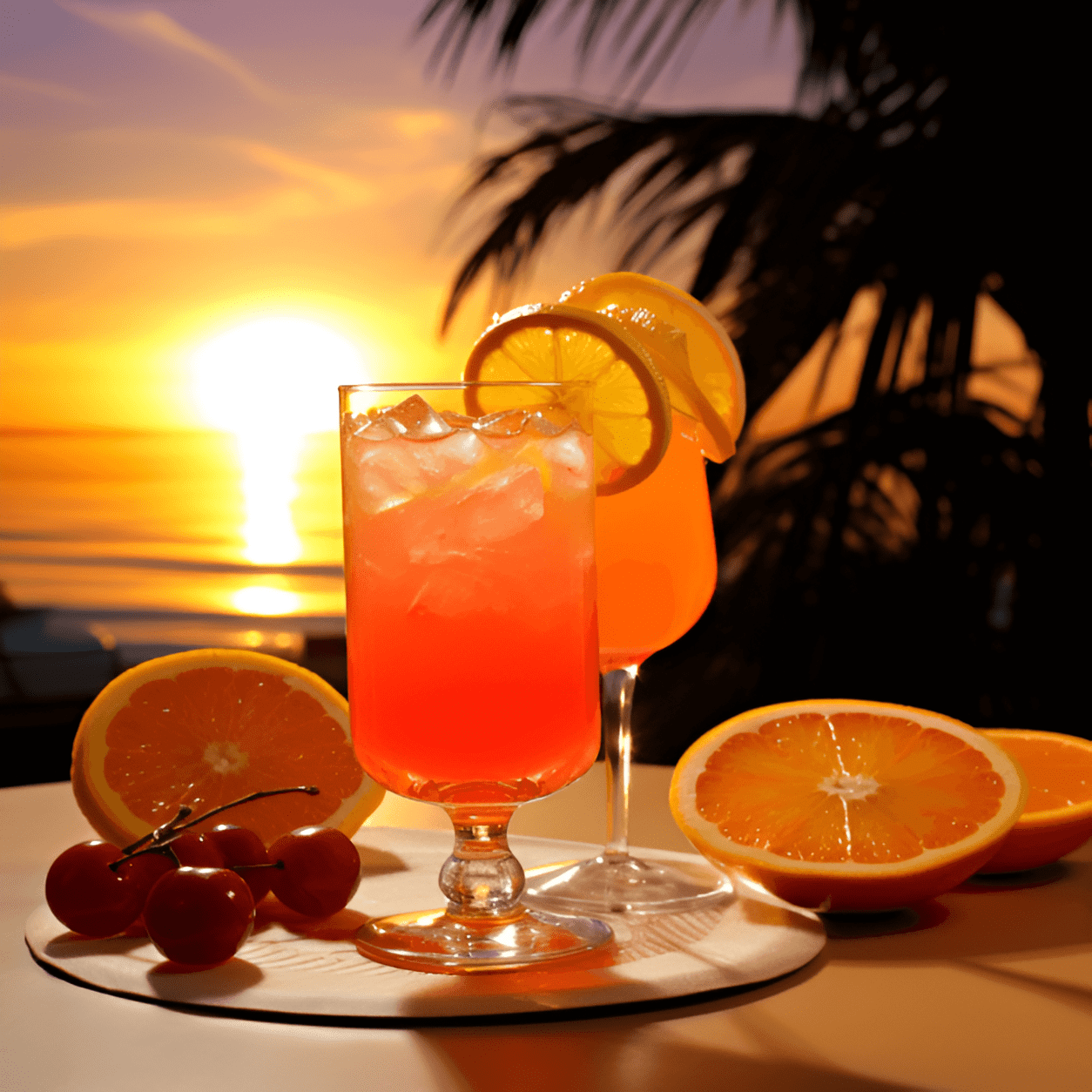 Sunset Cocktail Recipe - The Sunset cocktail has a delightful blend of sweet, sour, and fruity flavors. It is a refreshing and light drink with a hint of tanginess from the citrus fruits. The combination of orange, pineapple, and grenadine gives it a tropical and exotic taste that is perfect for warm summer evenings.