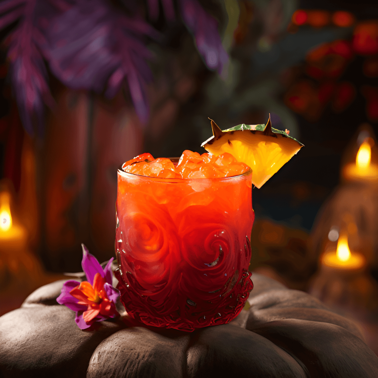 Volcano Cocktail Recipe - The Volcano cocktail has a complex and fruity taste, with a perfect balance of sweet, sour, and slightly spicy flavors. The combination of rum, fruit juices, and grenadine creates a tropical and refreshing taste, while the cinnamon adds a warm and spicy kick.