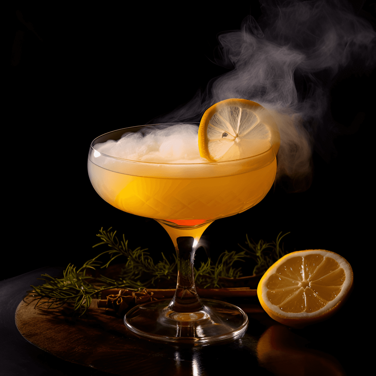 The White Lightning cocktail is a potent, strong drink with a fiery kick. It has a robust, full-bodied flavor with a hint of sweetness from the sugar. The lemon juice adds a touch of sourness, balancing out the strong alcohol taste.