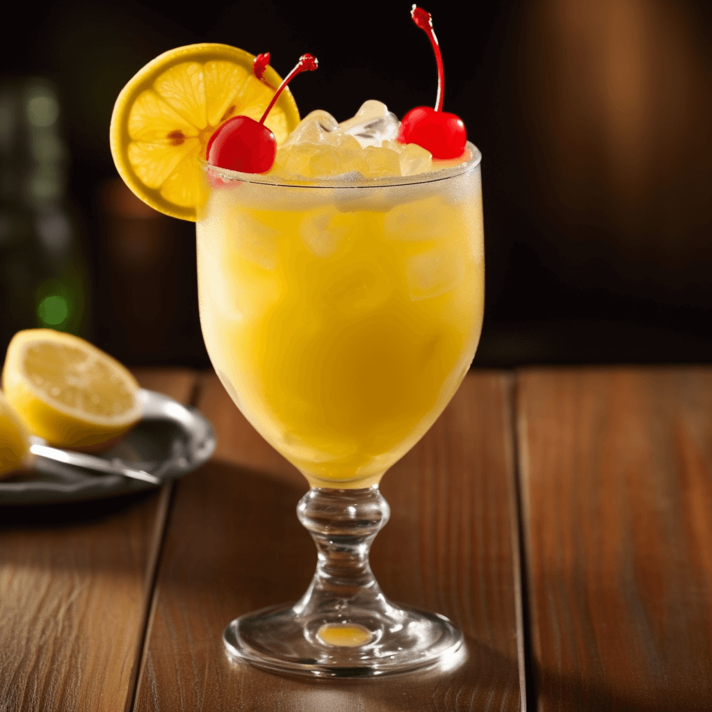 Yellow Cooler Cocktail Recipe - The Yellow Cooler cocktail is a sweet and fruity drink with a hint of tartness. It has a light and refreshing taste, making it perfect for warm summer days or nights. The combination of pineapple, orange, and lemon flavors creates a tropical and citrusy experience.